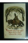 Vojenská pohlednice - Voják na koni - pohlednice + los 1915