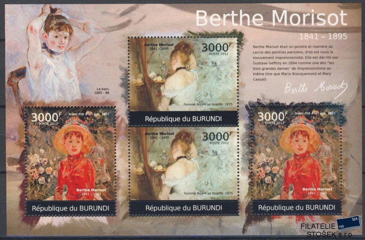 Burundi známky Mi 2367-70 Berthe Morisot