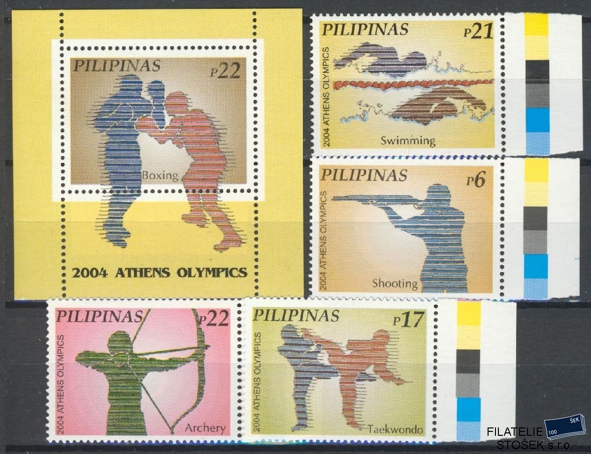 Philippines známky Mi 3540-43 + Bl 203