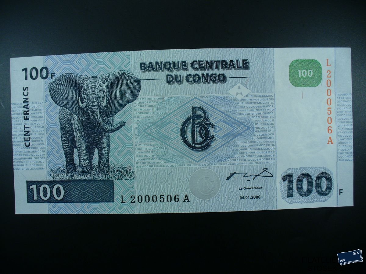 Congo - nepoužitá bankovka - 100 Francs